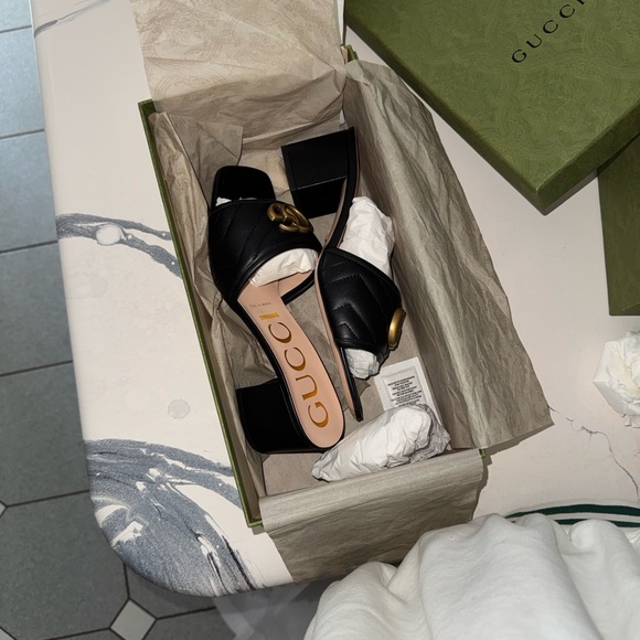NEW GUCCI Nappa charlott sandal NERO - Picture 8 of 11